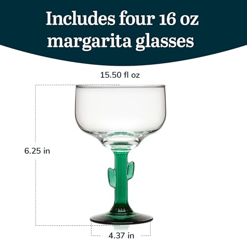 Libbey Stemless Margarita Glasses Set of 6, Modern Margarita Glasses, Lightweight, Unique Bar Glasses, Lead-Free Margarita Set, 10.25 ounces