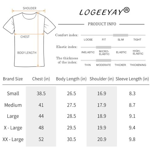 LOGEEYAR Mens Slim Fit T-Shirt Contrast Color Tee Gradient Stitching Short-Sleeve Cotton Tops