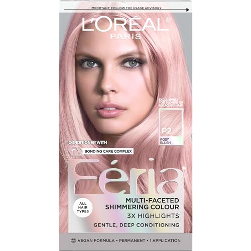 L'Oreal Paris Feria Hyper Platinum Advanced Lightening System Hair Bleach, Lifts Up To 8 Levels, Includes Anti Brass Purple Conditioner, 1 Hair Dye Kit