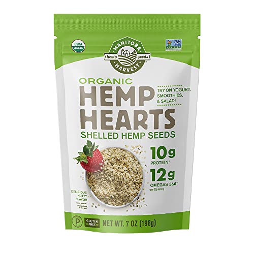 Organic Hemp Seeds, 18oz; 10g Plant Based Protein and 12g Omega 3 & 6 per Srv | smoothies, yogurt & salad | Non-GMO, Vegan, Keto, Paleo, Gluten Free| Manitoba Harvest