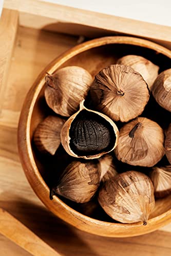 Homtiem Black Garlic 8.82 Oz (250g.), Whole Black Garlic Fermented for 90 Days, Super Foods, Non-GMOs, Non-Additives, High in Antioxidants, Ready to Eat for Snack Healthy, Healthy Recipes