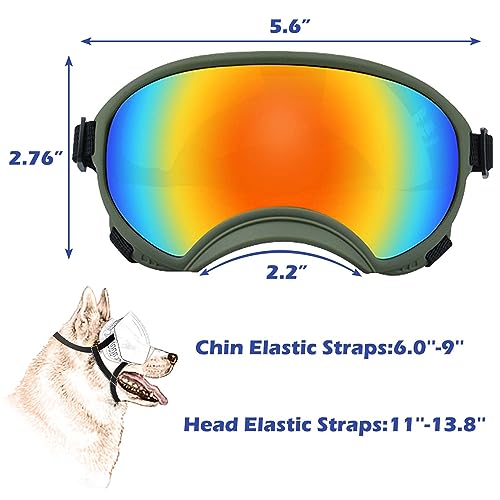 Large Dog Sunglasses, Dog Goggles with Adjustable Strap UV Protection Winproof Dog Puppy Sunglasses, Suitable for Medium-Large Dog Pet Glasses, Dogs Eyes Protection