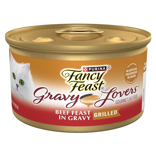 Purina Fancy Feast Gravy Lovers Poultry and Beef Gourmet Wet Cat Food Variety Pack - (Pack of 24) 3 oz. Cans