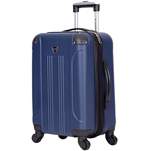 Travelers Club Chicago Hardside Expandable Spinner Luggages, Black, 20" Carry-On