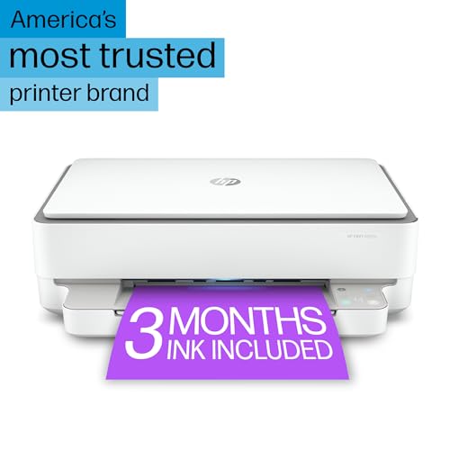 HP ENVY 6055e Wireless Color Inkjet Printer, Print, scan, copy, Easy setup, Mobile printing, Best-for-home, Instant Ink with HP+ (3 months included),white