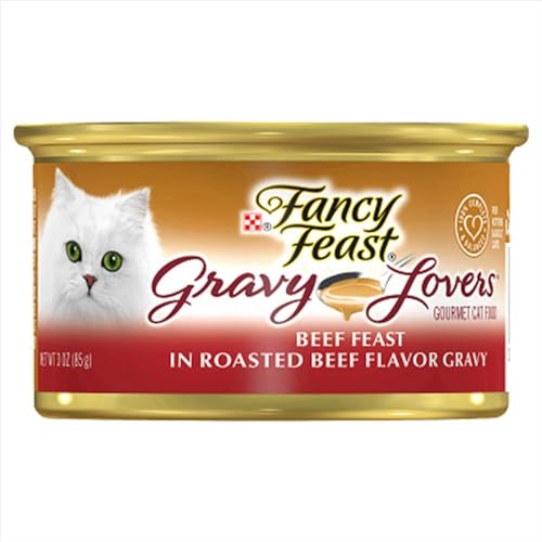 Purina Fancy Feast Gravy Lovers Poultry and Beef Gourmet Wet Cat Food Variety Pack - (Pack of 24) 3 oz. Cans