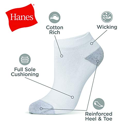 Hanes Women's Value, Low Cut Soft Moisture-Wicking Socks, 10-Packs