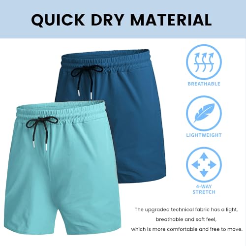 COOFANDY Men's 2 Pack Gym Workout Shorts Quick Dry Bodybuilding Weightlifting Pants Training Running Jogger with Pockets