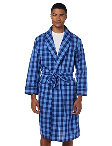 Nautica mens Long-sleeve Lightweight Cotton Woven-robe Bathrobe