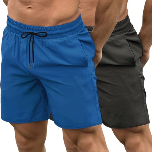 COOFANDY Men's 2 Pack Gym Workout Shorts Quick Dry Bodybuilding Weightlifting Pants Training Running Jogger with Pockets