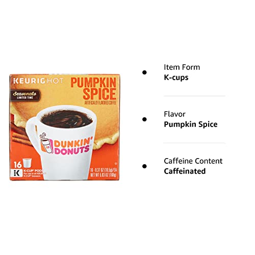 Dunkin' Original Blend Single Serve Keurig K-Cup Pods, Medium Roast Coffee, 60 Pods total (6 Boxes of 10)