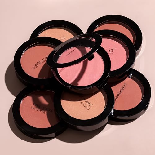 wet n wild Color Icon Blush, Effortless Glow & Seamless Blend infused with Luxuriously Smooth Jojoba Oil, Sheer Finish with a Matte Natural Glow, Cruelty-Free & Vegan - Pinch Me Pink