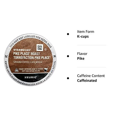 Starbucks K-Cup Coffee Pods—Medium Roast Coffee—Pike Place Roast for Keurig Brewers—100% Arabica—4 boxes (96 pods total)