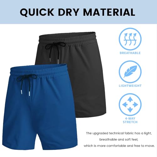 COOFANDY Men's 2 Pack Gym Workout Shorts Quick Dry Bodybuilding Weightlifting Pants Training Running Jogger with Pockets