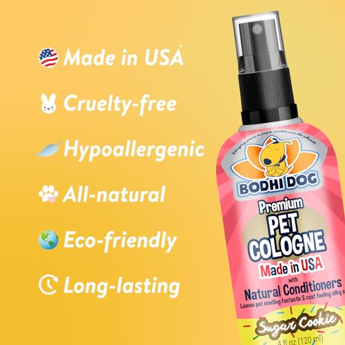 Bodhi Dog Natural Dog Cologne | Premium Scented Deodorizing Body Spray for Dogs & Cats | Dog Perfume w/Natural Dog Conditioner (Baby Powder, 4 Fl Oz)