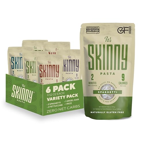 It’s Skinny Variety Pack — Healthy, Low-Carb, Low Calorie Konjac Pasta — Fully Cooked and Ready to Eat — Keto, Gluten Free, Vegan, and Paleo-Friendly (6-Pack)