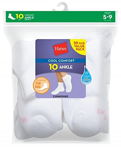 Hanes womens Value, Ankle Soft Moisture-wicking Socks, Available in 10 and 14-packs