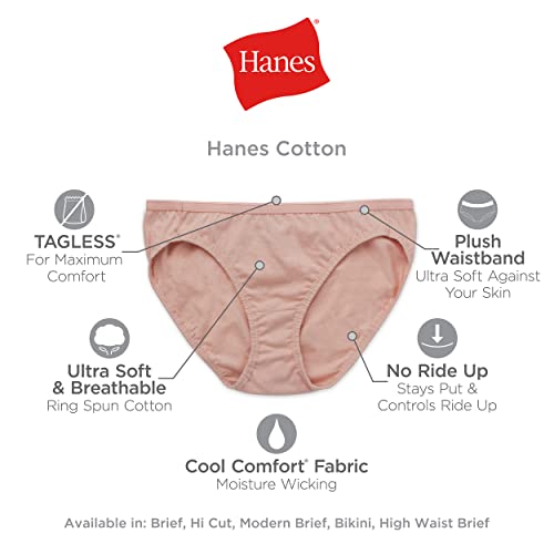 Hanes Women's Cotton Brief Value Pack, 10-Pack, Assorted Brief Underwear (Colors May Vary)