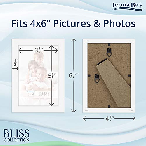 Icona Bay 5x7 Black Picture Frame, Modern Style Wood Composite Frame, Table Top or Wall Mount, Bliss Collection