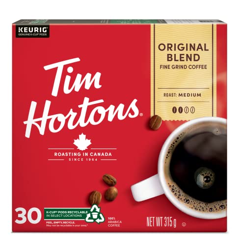 Tim Hortons Original Blend, Medium Roast Coffee, Single-Serve K-Cup Pods Compatible with Keurig Brewers, 72ct K-Cups, 12 Count (Pack of 6)