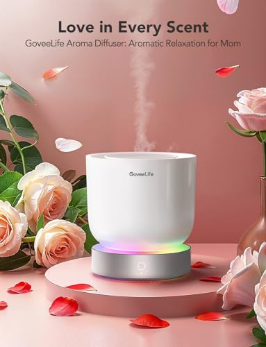 GoveeLife Smart Essential Oil Diffuser with Alexa Voice App Control for Home Office Bedroom, 300ml Quiet Cool Mist Aroma Diffuser with 2 Mist Modes, 24H Timer