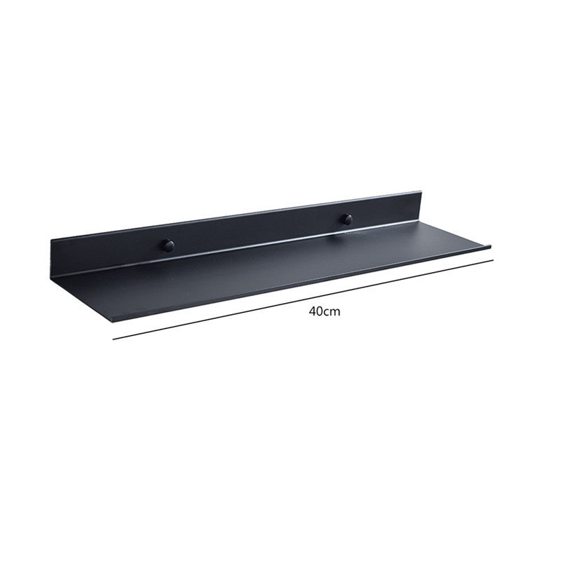 Black non-perforated bathroom shelf