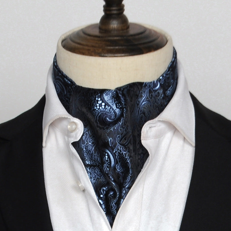 British Vintage Suit Silk Scarf Shirt