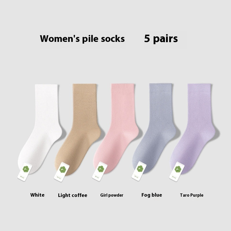 Spring And Summer Thin Anti-Pilling Pure Cotton Women's Socks Sweat-absorbent Breathable