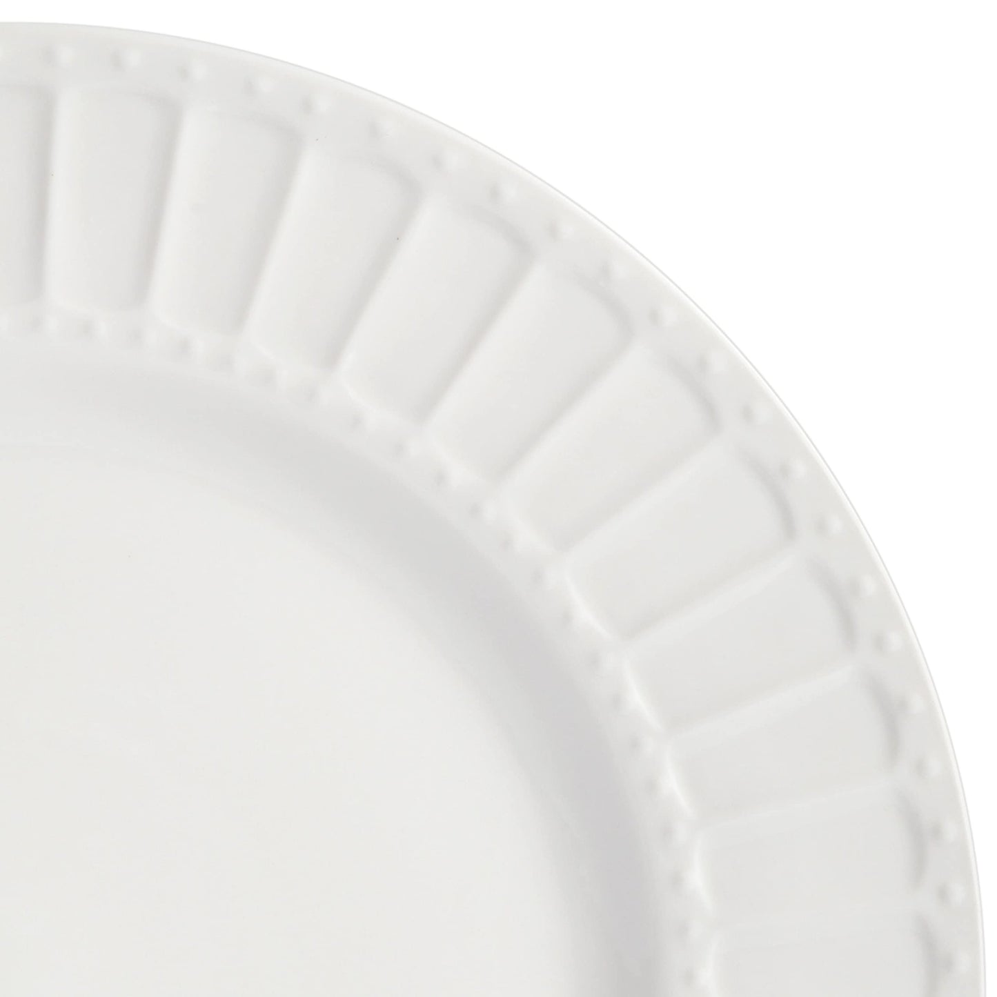 Gibson Home Zen Buffet Porcelain Dinnerware Set, Service for 8 (40pcs), White (Embossed)