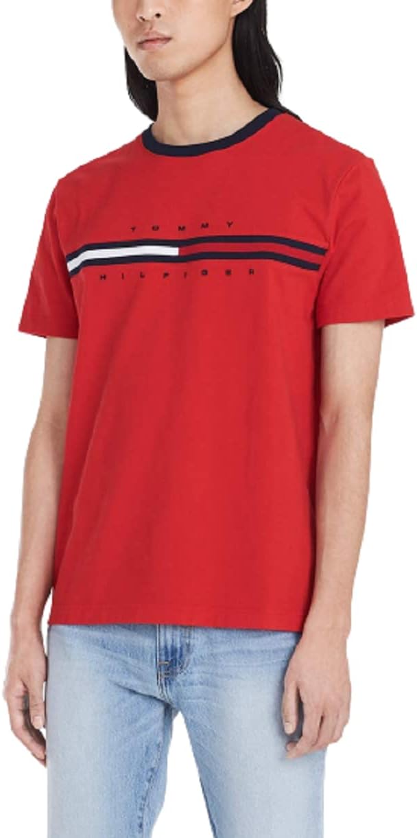 Tommy Hilfiger Men's Short Sleeve Signature Stripe Graphic T-Shirt