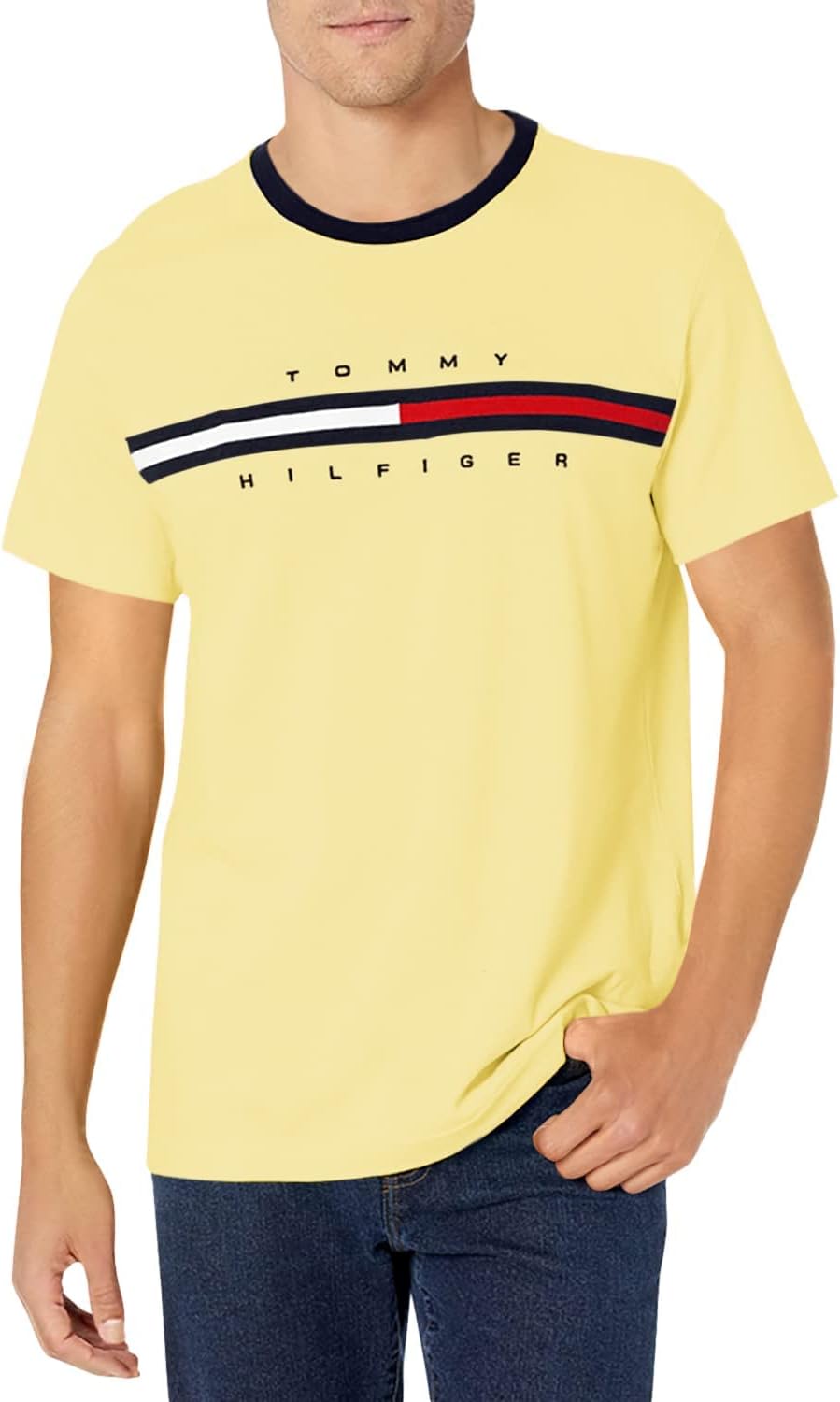 Tommy Hilfiger Men's Short Sleeve Signature Stripe Graphic T-Shirt