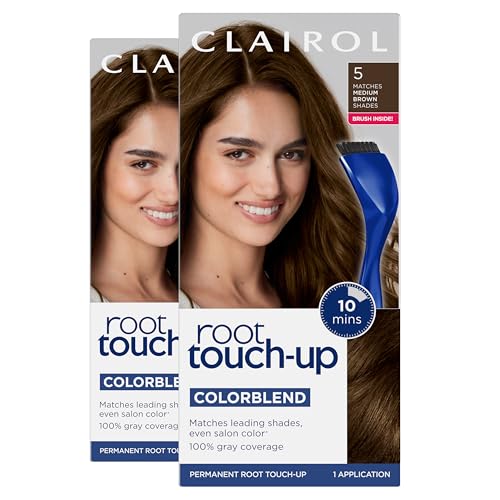 Clairol Root Touch-Up by Nice'n Easy Permanent Hair Dye, 4 Dark Brown Hair Color, Pack of 2