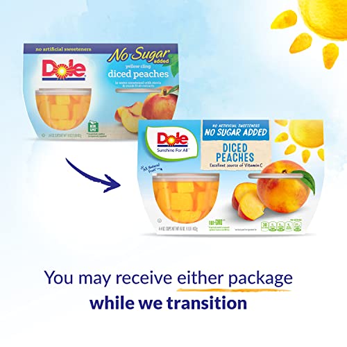 Dole Fruit Bowls No Sugar Added Variety Pack Snacks, Peaches, Mandarin Oranges & Cherry Mixed Fruit, 4oz 12 Cups, Gluten & Dairy Free, Bulk Lunch Snacks for Kids & Adults