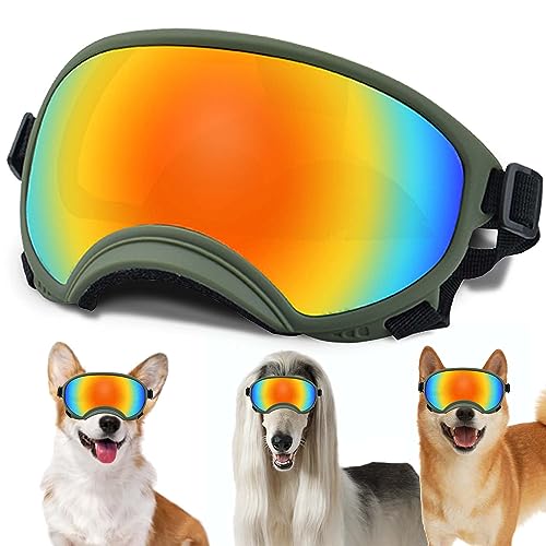 Large Dog Sunglasses, Dog Goggles with Adjustable Strap UV Protection Winproof Dog Puppy Sunglasses, Suitable for Medium-Large Dog Pet Glasses, Dogs Eyes Protection