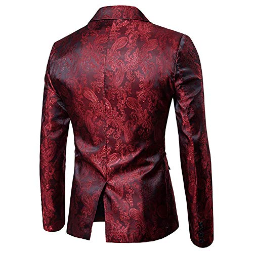 Cloudstyle Mens 2 Piece Paisley Dress Suit One Button Party Wedding Blazer Pants Sets