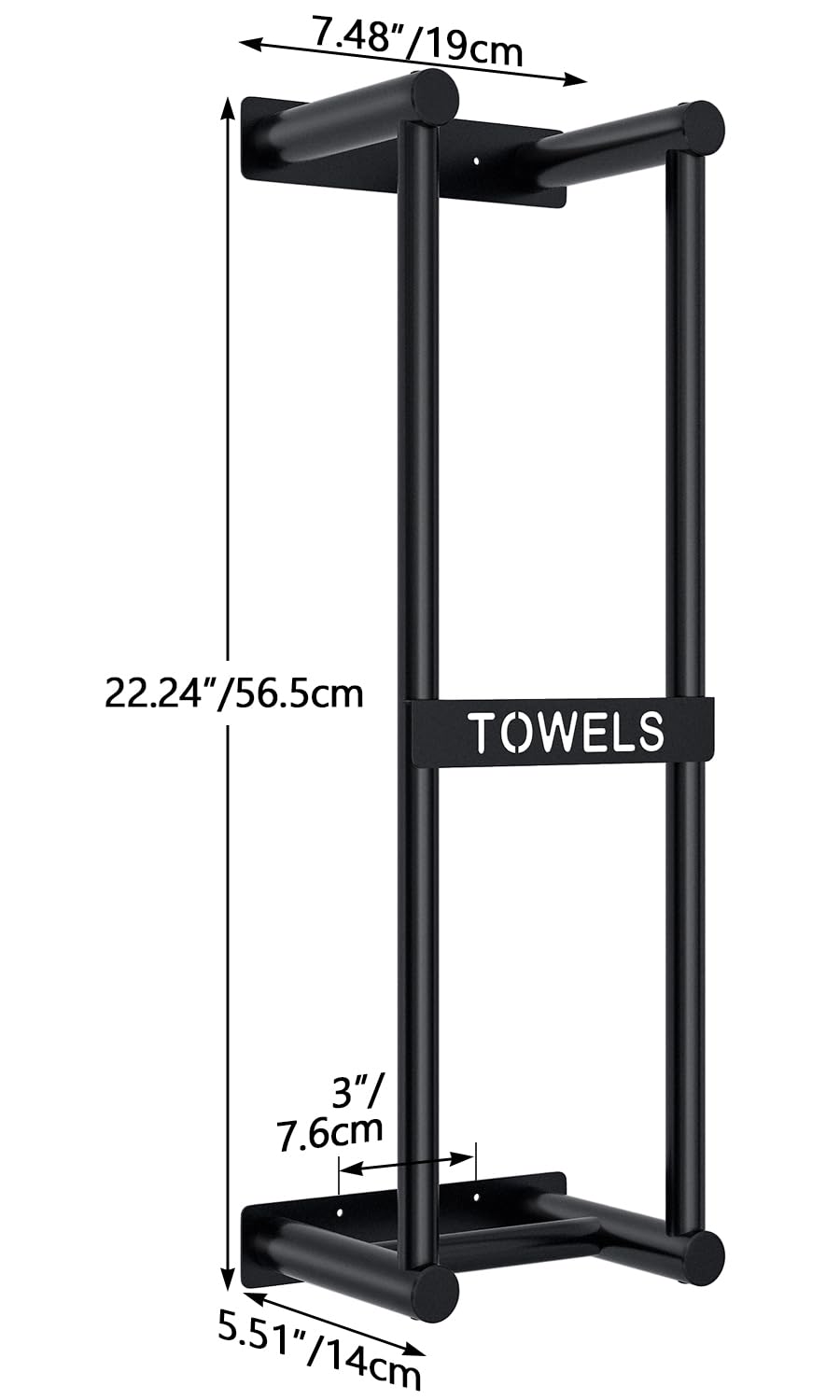 Bathroom Towel Storage Rack, STWWO Towel Racks for Bathroom Wall Mounted 30 inch with Shelf Can Holds 6 Large Towels, Wall Towel Rack for Rolled Towels, Black