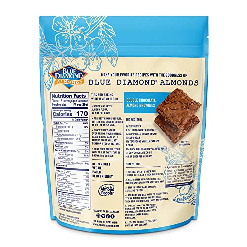 Blue Diamond Almonds Almond Flour, Gluten Free, Blanched, Finely Sifted, 48 oz