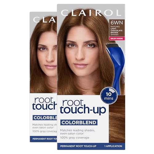 Clairol Root Touch-Up by Nice'n Easy Permanent Hair Dye, 4 Dark Brown Hair Color, Pack of 2