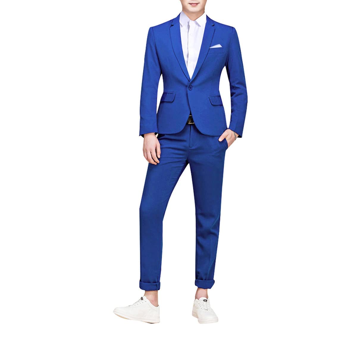 Cloudstyle Men's Suit Single-Breasted One Button Center Vent 2 Pieces Slim Fit Formal Suits