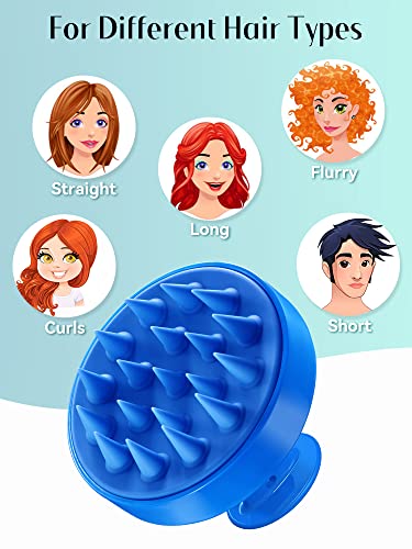 HEETA Scalp Massager Hair Growth, Scalp Scrubber with Soft Silicone Bristles for Hair Growth & Dandruff Removal, Hair Shampoo Brush for Scalp Exfoliator, Black