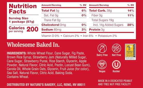 Natureâ€™s Bakery Whole Wheat Fig Bars, Blueberry, Real Fruit, Vegan, Non-GMO, Snack bar, Twin packs- 12 count