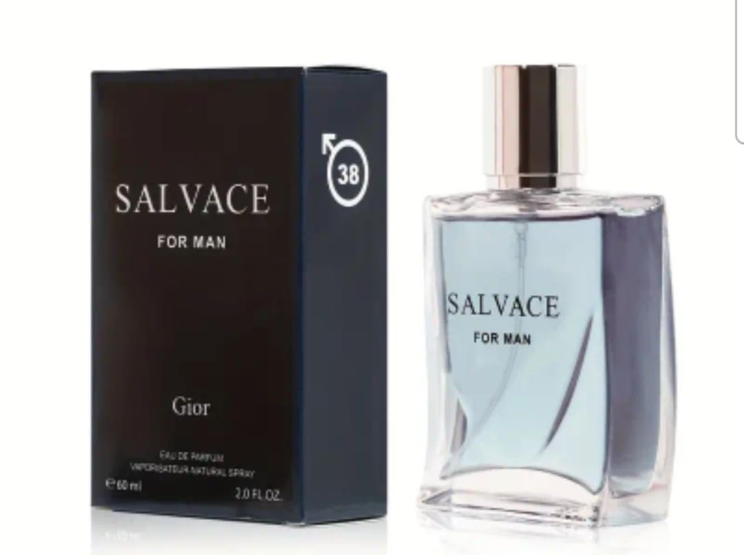 Salvace Designer like Eau De Toilette Spray for Men, 2.0 Fluid Ounce. Long lasting, Mens Cologne, Lemon and Cederwood scent.