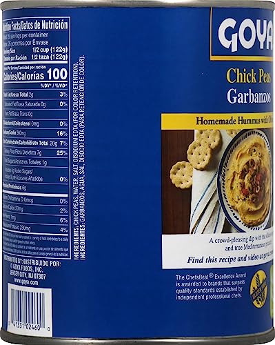 Goya Foods Chick Peas, Garbanzo Beans, 15.5 Ounce (Pack of 8)