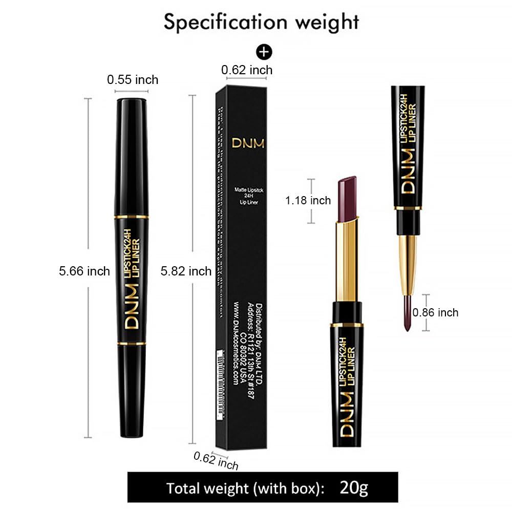 evpct 3Pcs Chestnut Nude Brown Lip Liner and Lipstick Set Kit for Women DNM Dusty Antique Rose Matte Lips Kit with Lip Liner Stains Long Lasting Waterproof 24 Hour Lipstick and Lip Liners Combo Pencil