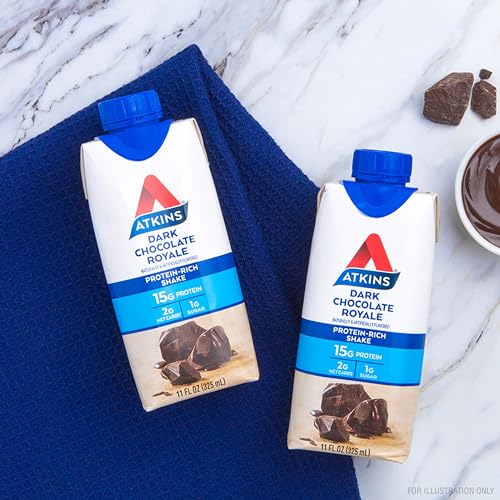 Atkins Milk Chocolate Delight Protein Shake, 15g Protein, Low Glycemic, 2g Net Carb, 1g Sugar, Keto Friendly, 12 Count