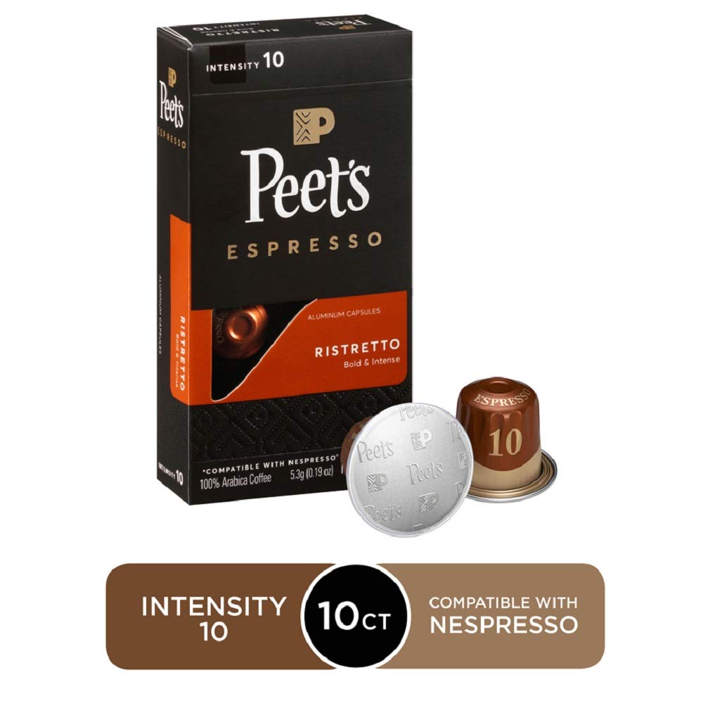 Peet's Coffee Gifts, Espresso Coffee Pods Variety Pack, Dark & Medium Roasts, Intensity 8-11, 40 Count (4 Boxes of 10 Espresso Capsules)