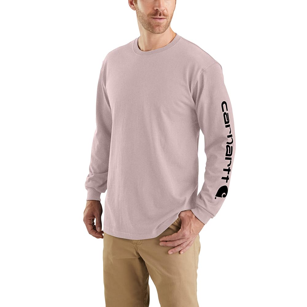 Carhatt Mens Loose Fit Heavyweight LongSleeve Logo Sleeve Graphic TShirt