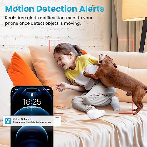 litokam 2K Indoor Security Camera, 360° Cameras for Home Security Indoor with Motion Detection, Pet Camera with Phone App, Baby Monitor-Night Vision