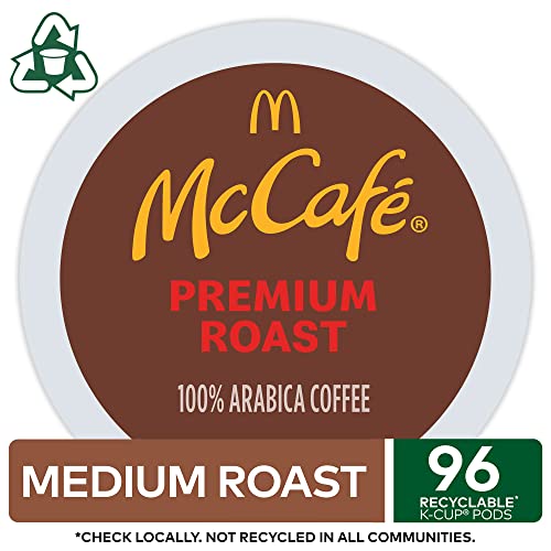 McCafe Premium Roast Coffee, Keurig Single Serve K-Cup Pods, Medium Roast, 24 Count (Pack of 4)