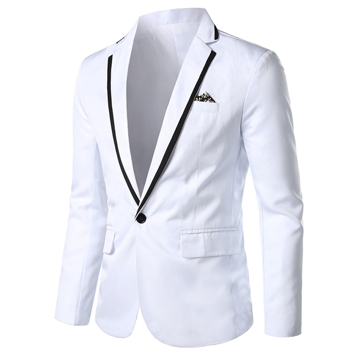 Cloudstyle Mens Casual Slim Fit Suit Jacket 1 Button Daily Blazer Business Sport Coat Tops